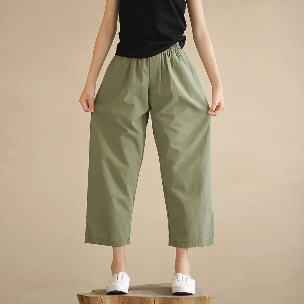 日式 绿色九分裤/ 背心 Cropped Pants in Green / Asymmetrical Neck Top