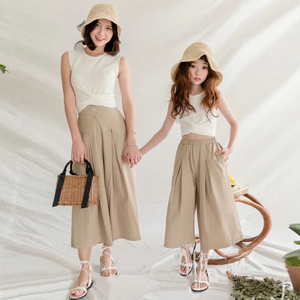 短版上衣/ 阔腿裤 Nyra Crisscross Crop Top/ Wide Leg Pants in Khaki