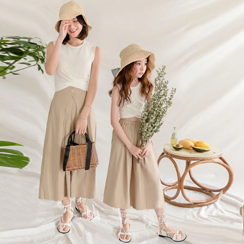 短版上衣/ 阔腿裤 Nyra Crisscross Crop Top/ Wide Leg Pants in Khaki