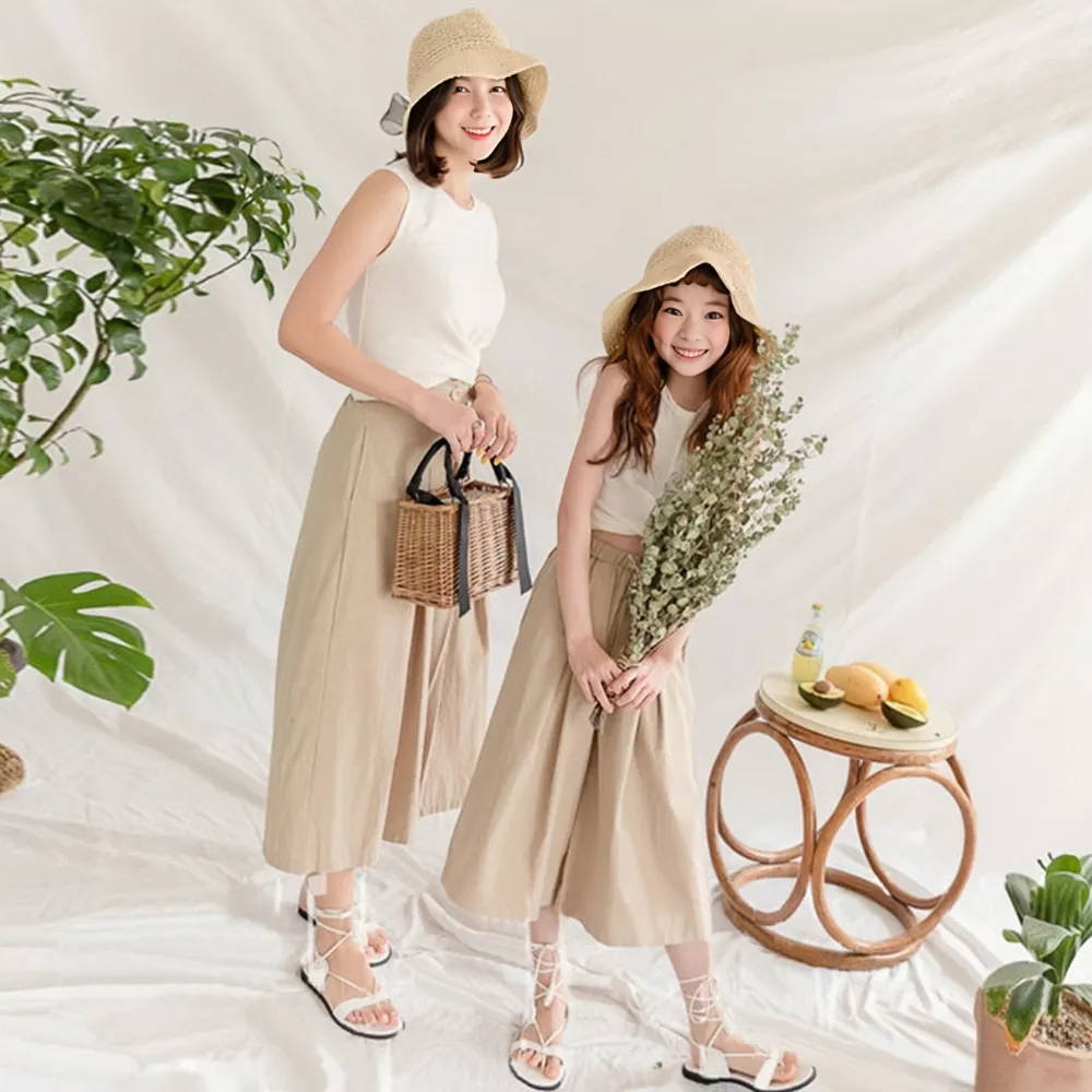 短版上衣/ 阔腿裤 Nyra Crisscross Crop Top/ Wide Leg Pants in Khaki
