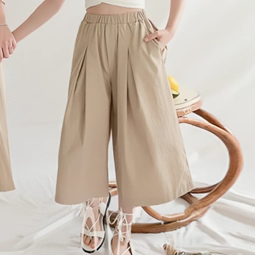 短版上衣/ 阔腿裤 Nyra Crisscross Crop Top/ Wide Leg Pants in Khaki