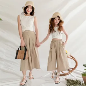 短版上衣/ 阔腿裤 Nyra Crisscross Crop Top/ Wide Leg Pants in Khaki