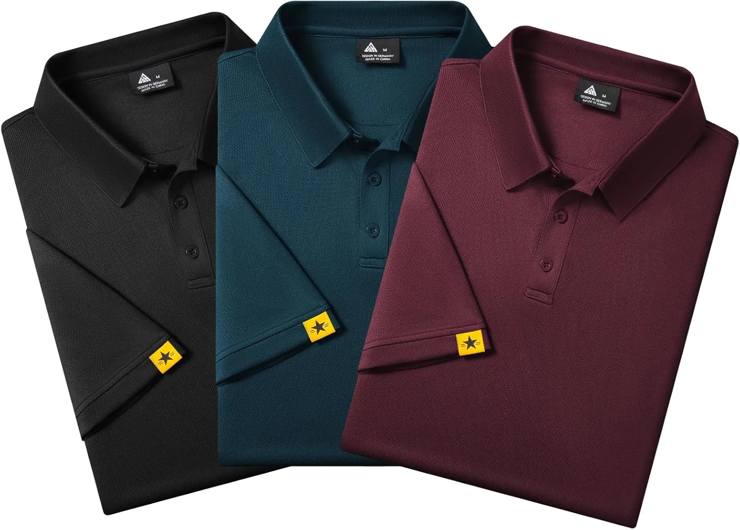 3 Pack Polo Shirts for Men Short Sleeve Moisture-Wicking Golf Shirts Athletic Casual Collared T-Shirt