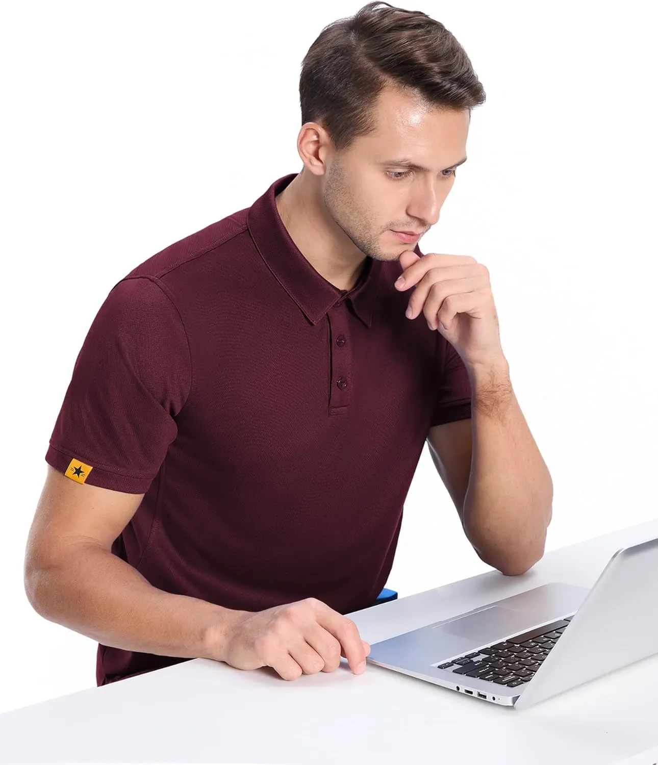 3 Pack Polo Shirts for Men Short Sleeve Moisture-Wicking Golf Shirts Athletic Casual Collared T-Shirt