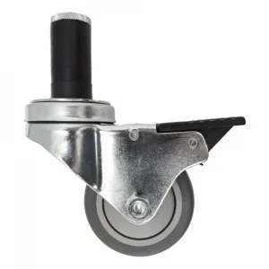 3" x 1-1/4" Thermo-Pro Thread Stem Caster,Exp Adapter,Total Lock Brake 210 lbs. Capacity