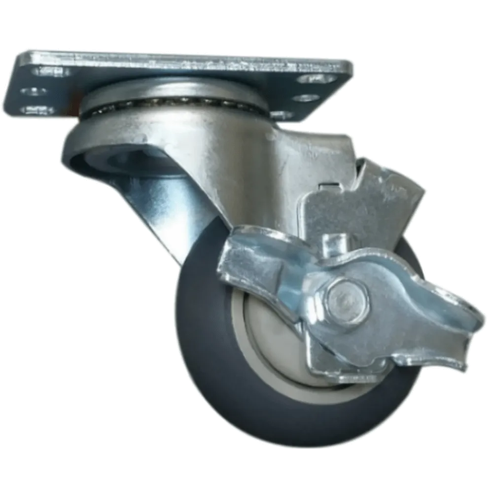3" x 1-1/4" Thermo-Pro Wheel Swivel Caster w/ Top Lock Brake - 210 lbs. Cap.