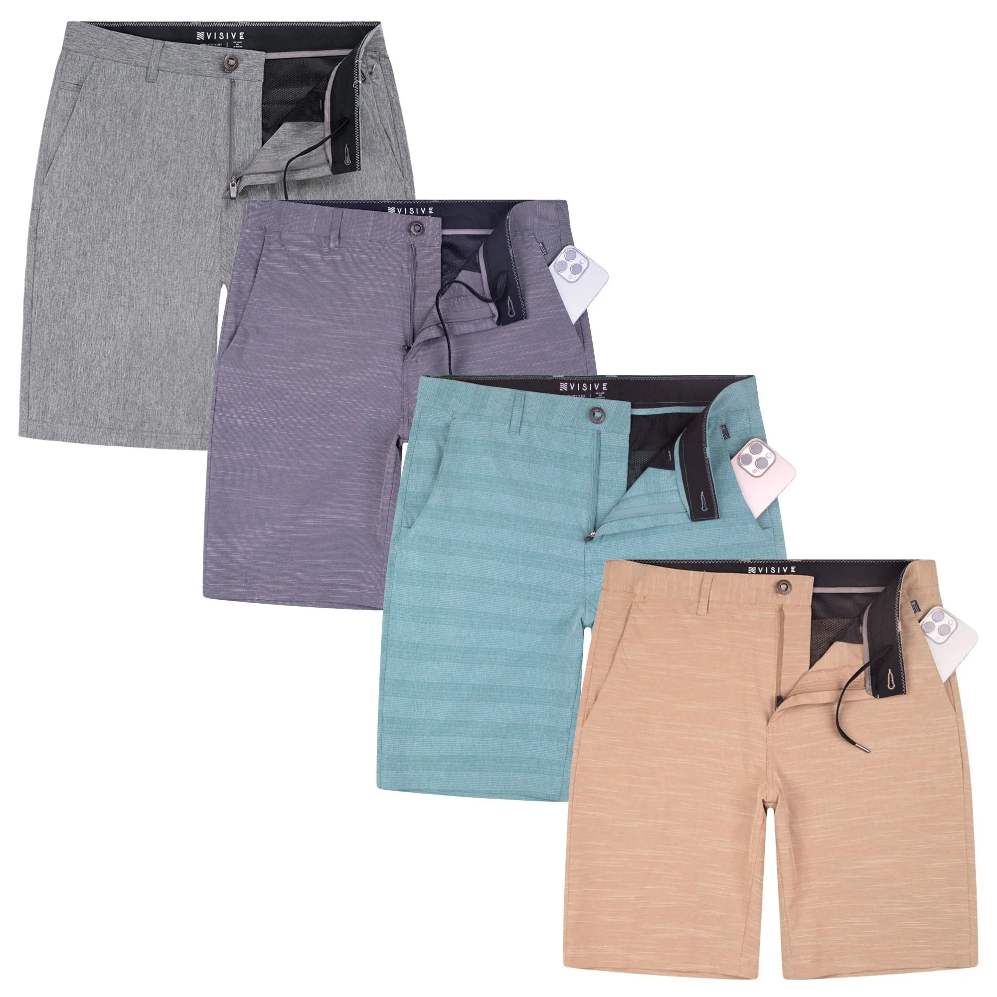 4 Pack Mens Hybrid Shorts