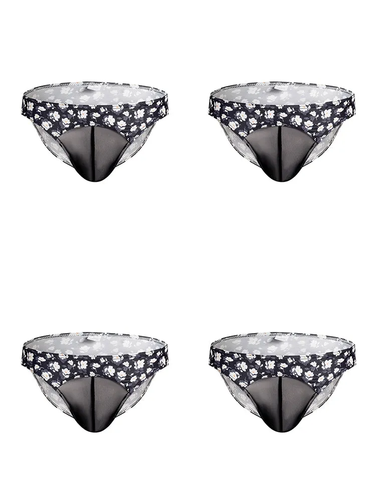 4 Pack Mens Sexy Print Pouch Bikini
