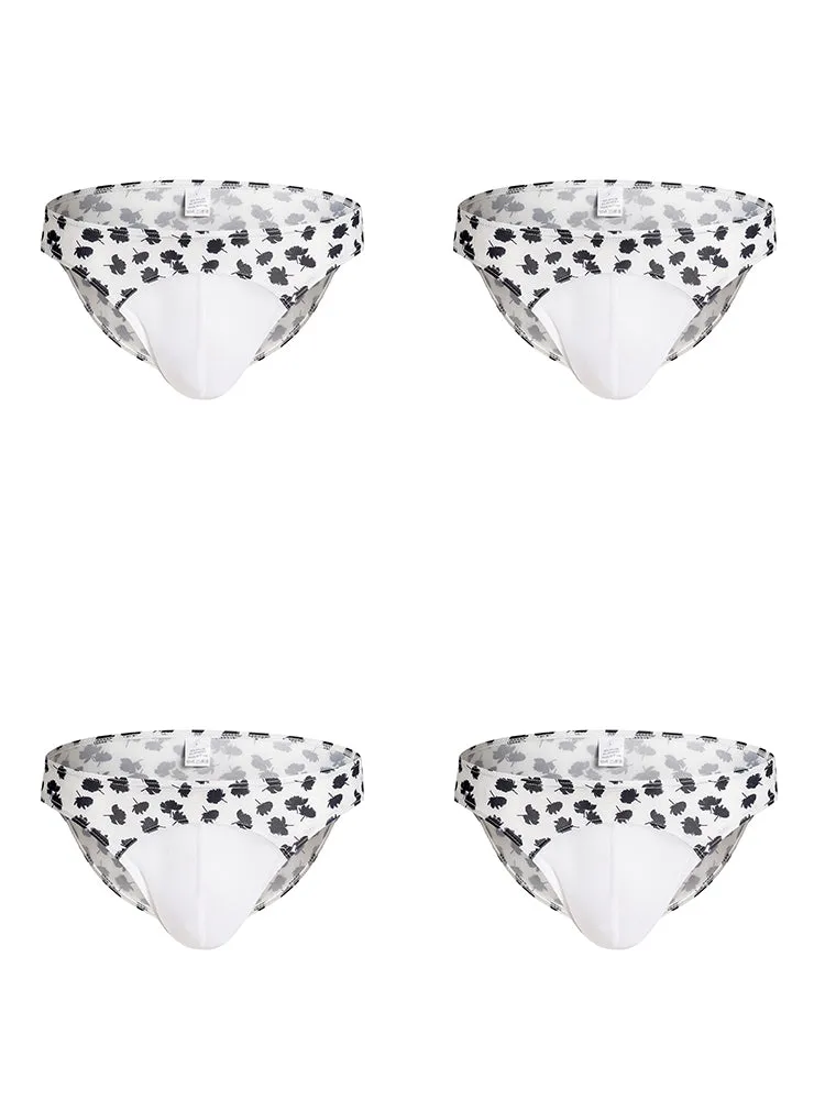 4 Pack Mens Sexy Print Pouch Bikini