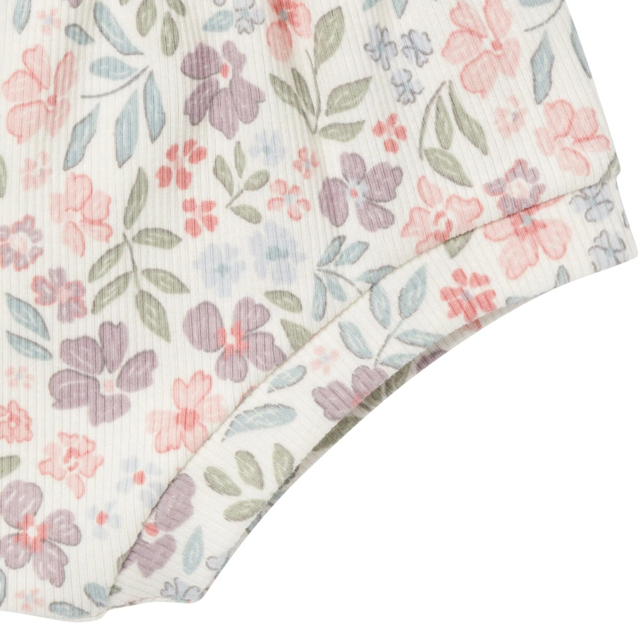 4-Piece Baby Girls Ivory Garden Short Sleeve Bodysuits and Shorts Set