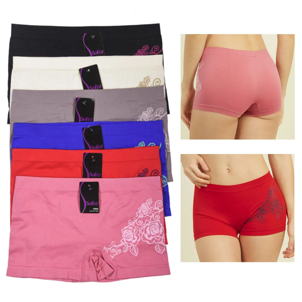 6 Seamless Boyshorts Womens Underwear Lot Booty Panties Boxer Brief Spandex New