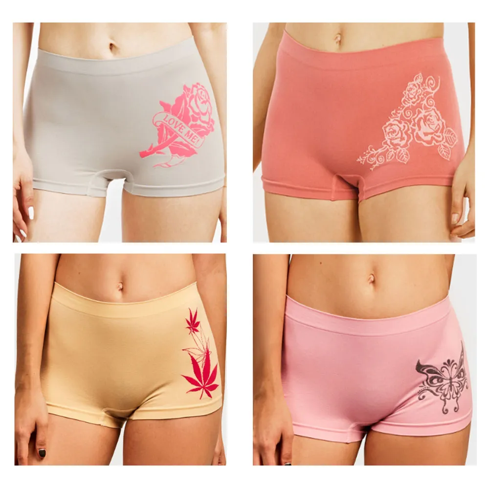 6 Seamless Boyshorts Womens Underwear Lot Booty Panties Boxer Brief Spandex New