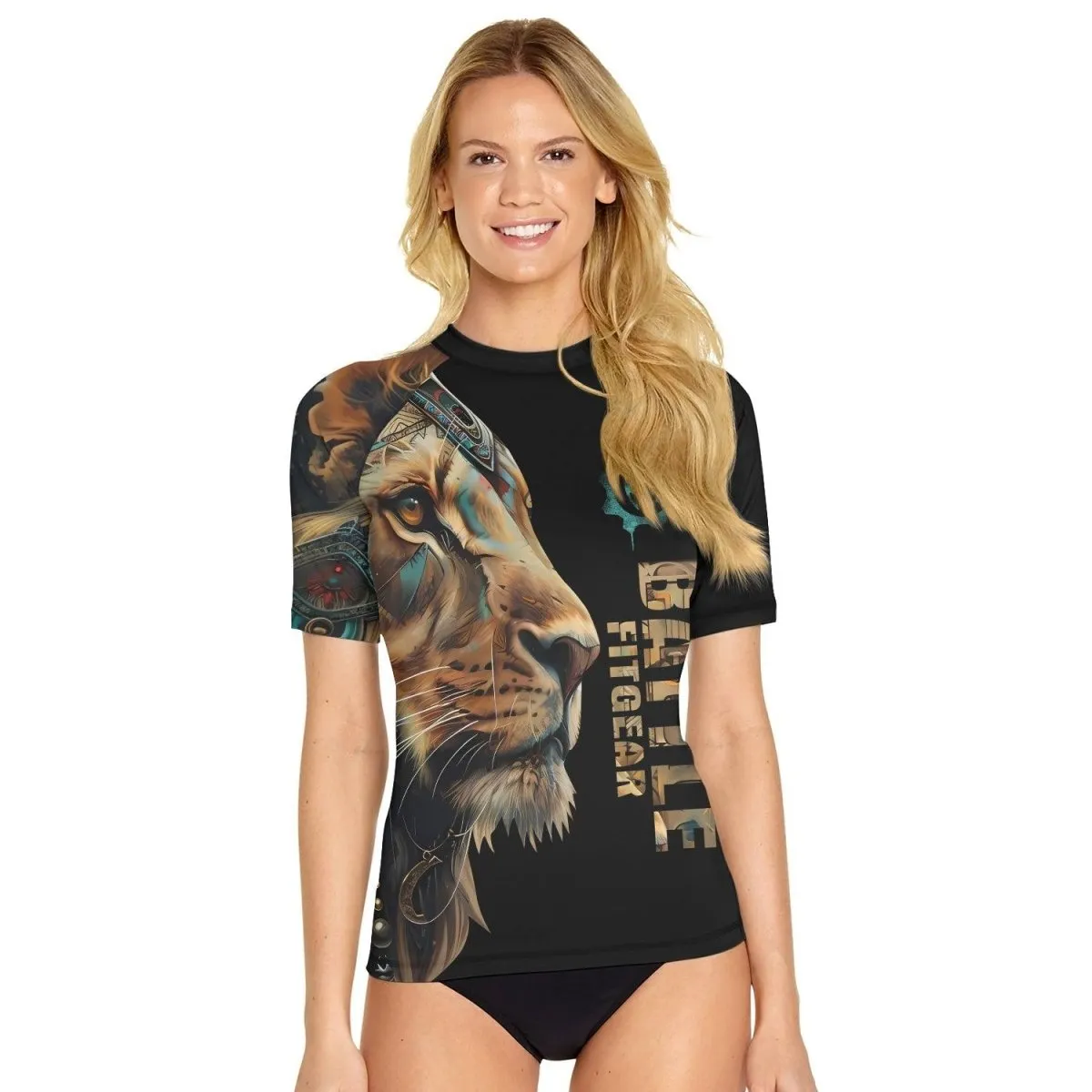 Acient Lion Women's Short Sleeve Rash Guard