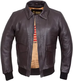 Air Force A-2 Leather Flight Bomber Jacket Aviator pilot WWII Jacket (Regular & Special sizes)