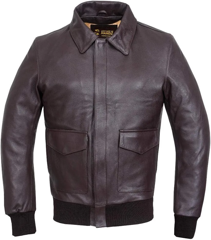 Air Force A-2 Leather Flight Bomber Jacket Aviator pilot WWII Jacket (Regular & Special sizes)