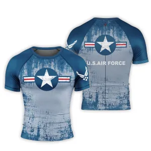 Air Force Veteran Men's Short Sleeve Rash Guard