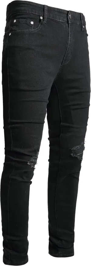 AITITIA Men's Ripped Jeans Taper Skinny Fit Stretch Denim Pants