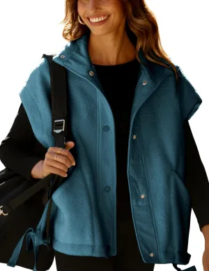 AMEBELLE Women's Oversized Fleece Vest Trendy Sleeveless Sherpa Jacket Winter Warm Fuzzy Outerwear Vest with Pockets