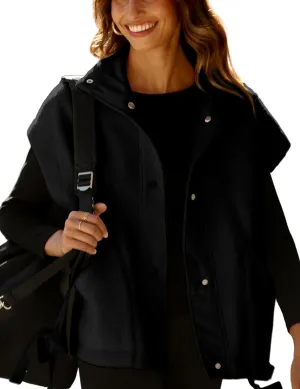 AMEBELLE Women's Oversized Fleece Vest Trendy Sleeveless Sherpa Jacket Winter Warm Fuzzy Outerwear Vest with Pockets