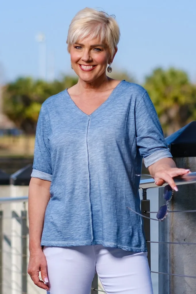 Andrea Center Seam Top (BQ151) - FINAL SALE
