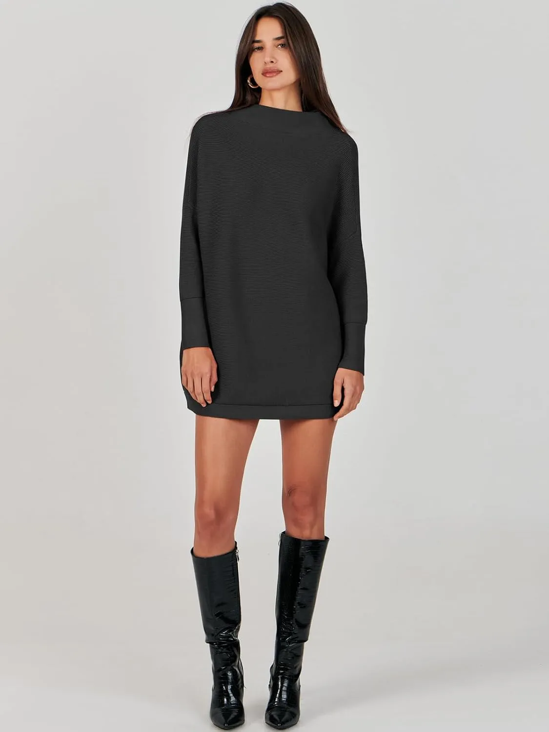 ANRABESS Women Oversized Casual Loose Turtleneck Long Sleeve Slouchy Baggy Knit Tunic Sweaters Pullover 2024 Fall Outfits