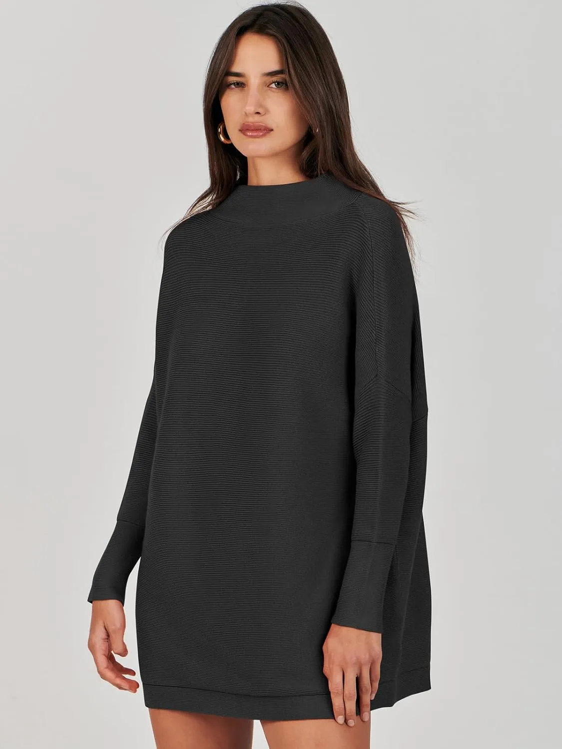 ANRABESS Women Oversized Casual Loose Turtleneck Long Sleeve Slouchy Baggy Knit Tunic Sweaters Pullover 2024 Fall Outfits