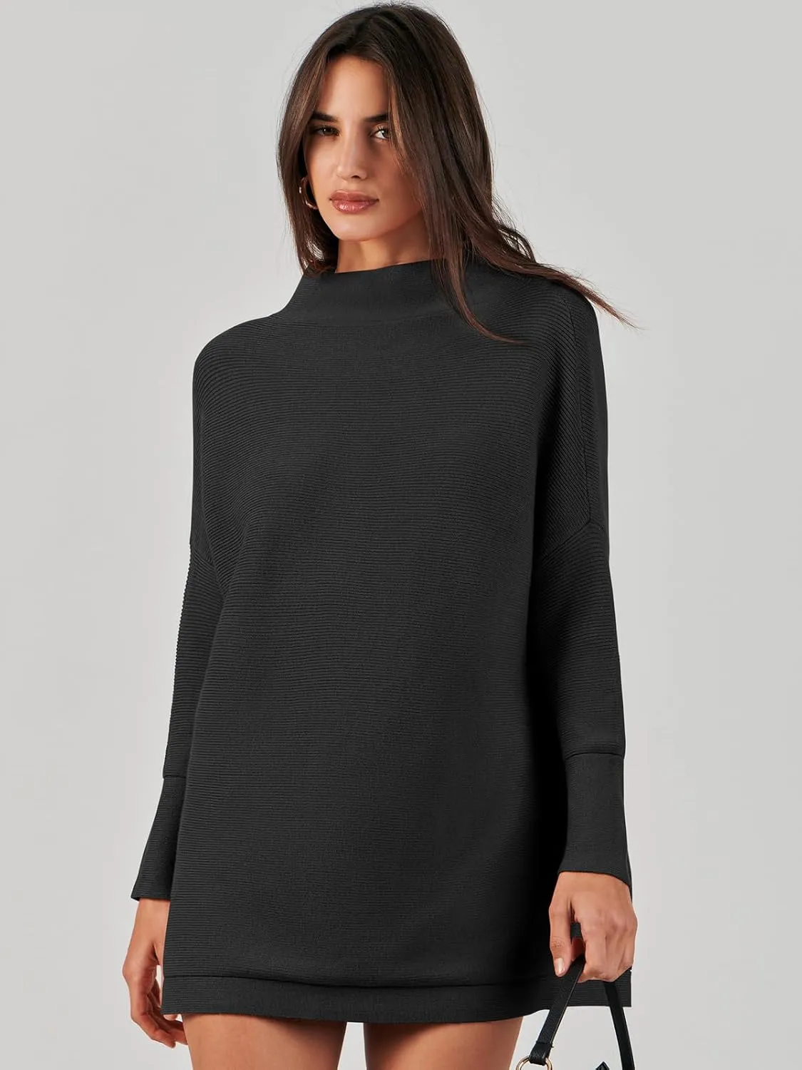 ANRABESS Women Oversized Casual Loose Turtleneck Long Sleeve Slouchy Baggy Knit Tunic Sweaters Pullover 2024 Fall Outfits