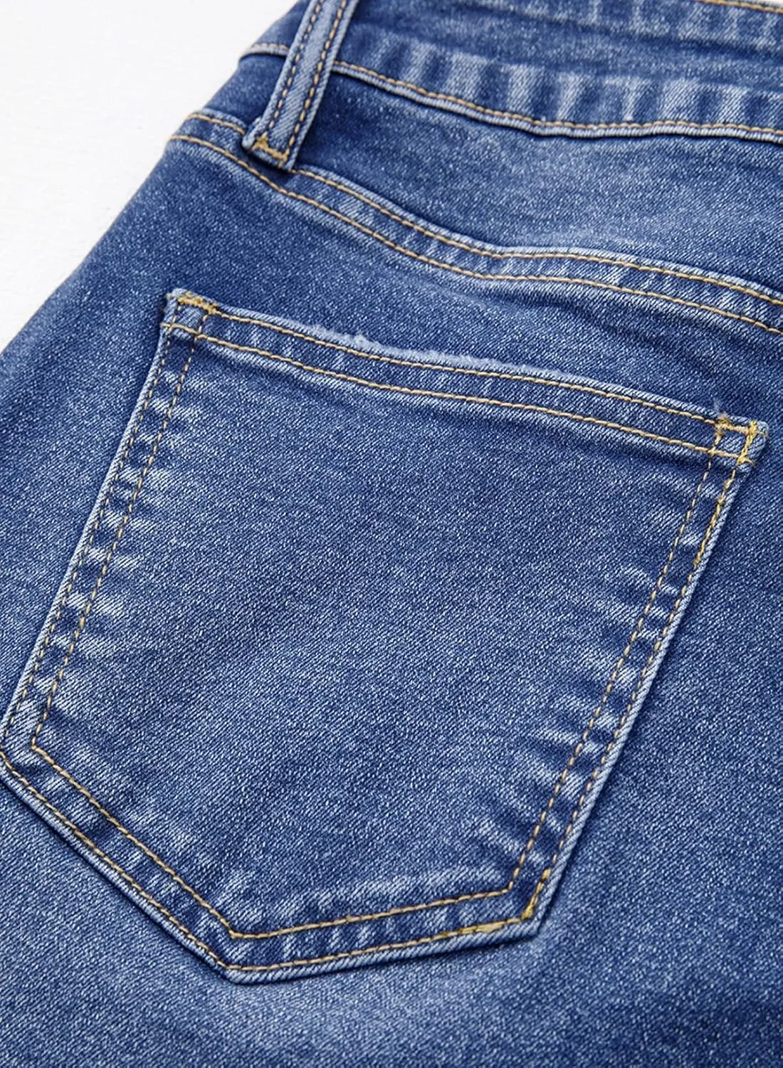 Astylish Womens High Waisted Straight Leg Ankle Jeans Casual Stretch Denim Pants