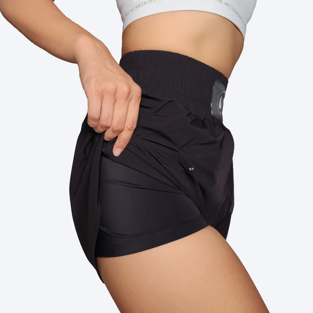 ATHENA FIGHTWEAR THEIA BOXING SHORTS (BLACK)