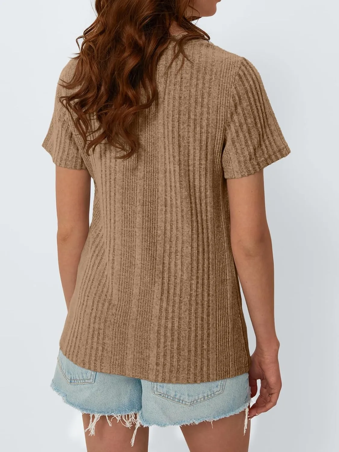 AUTOMET Short Sleeve Shirts for Women Summer Dressy Tops 2025 Trendy Crewneck Textured Top Casual T-Shirts Work Outfits