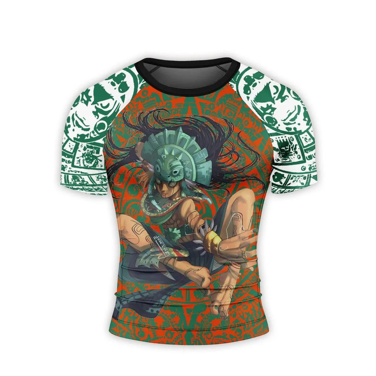 Aztec Iguana Warrior Men's Short Sleeve Rash Guard
