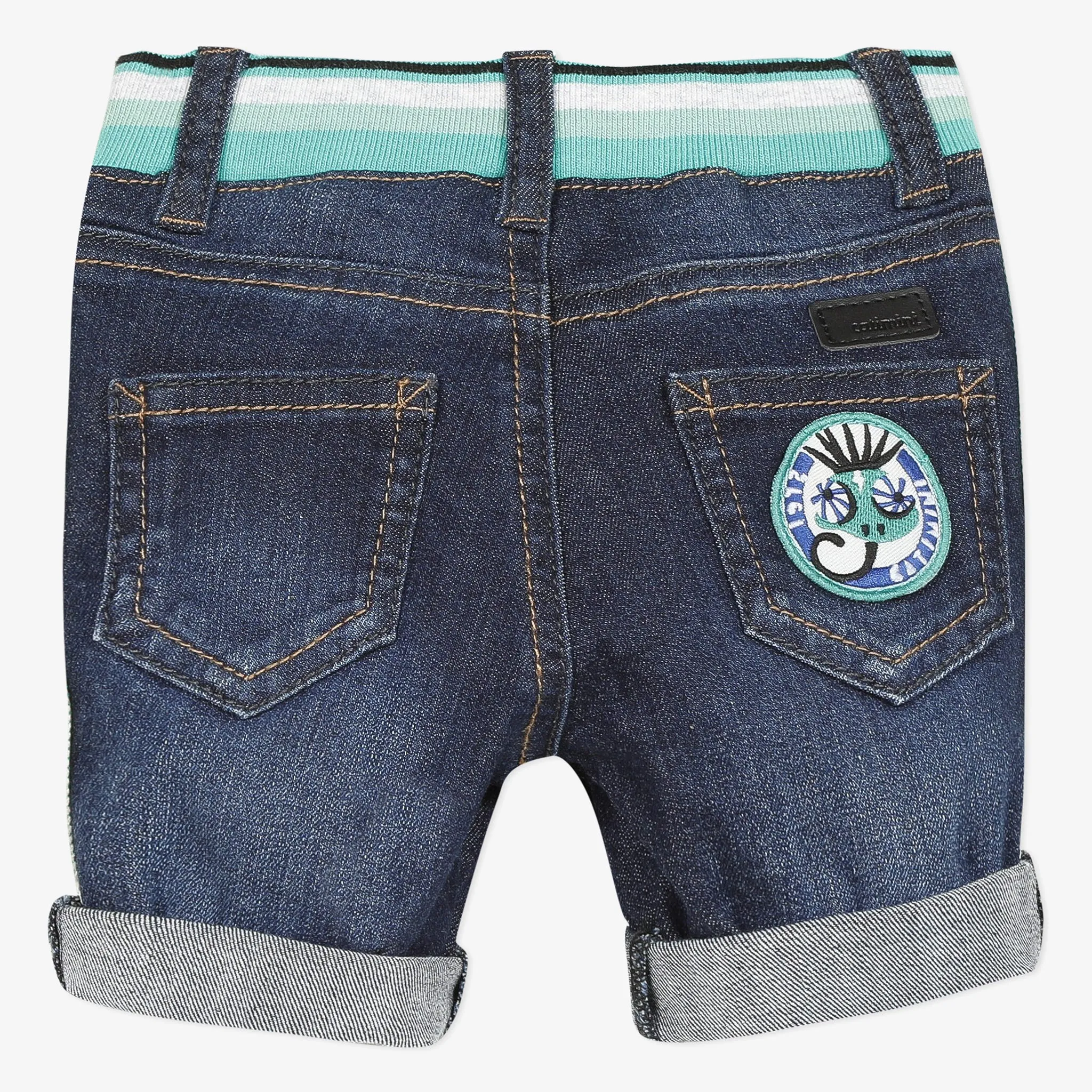 Baby boy black denim bermuda shorts