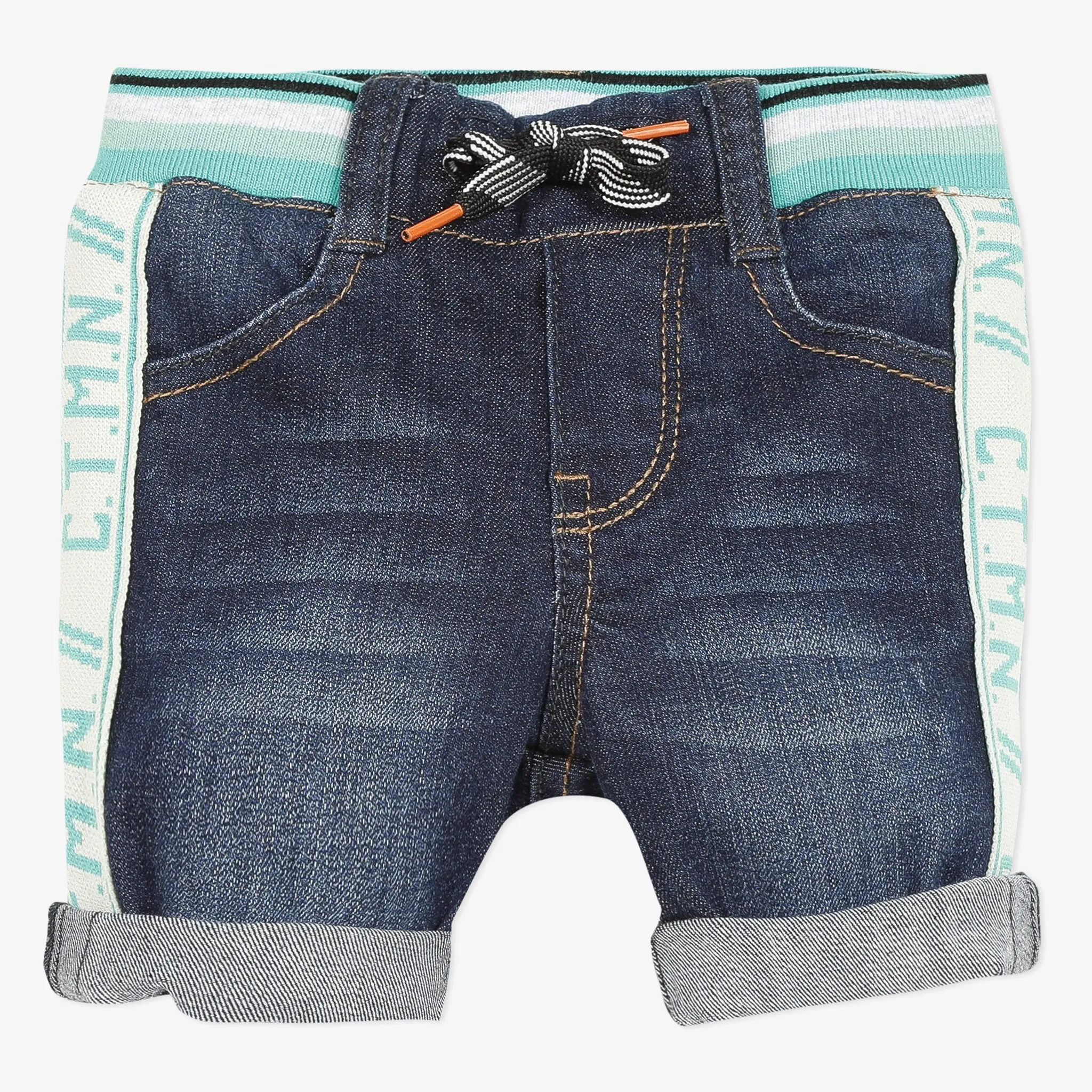 Baby boy black denim bermuda shorts