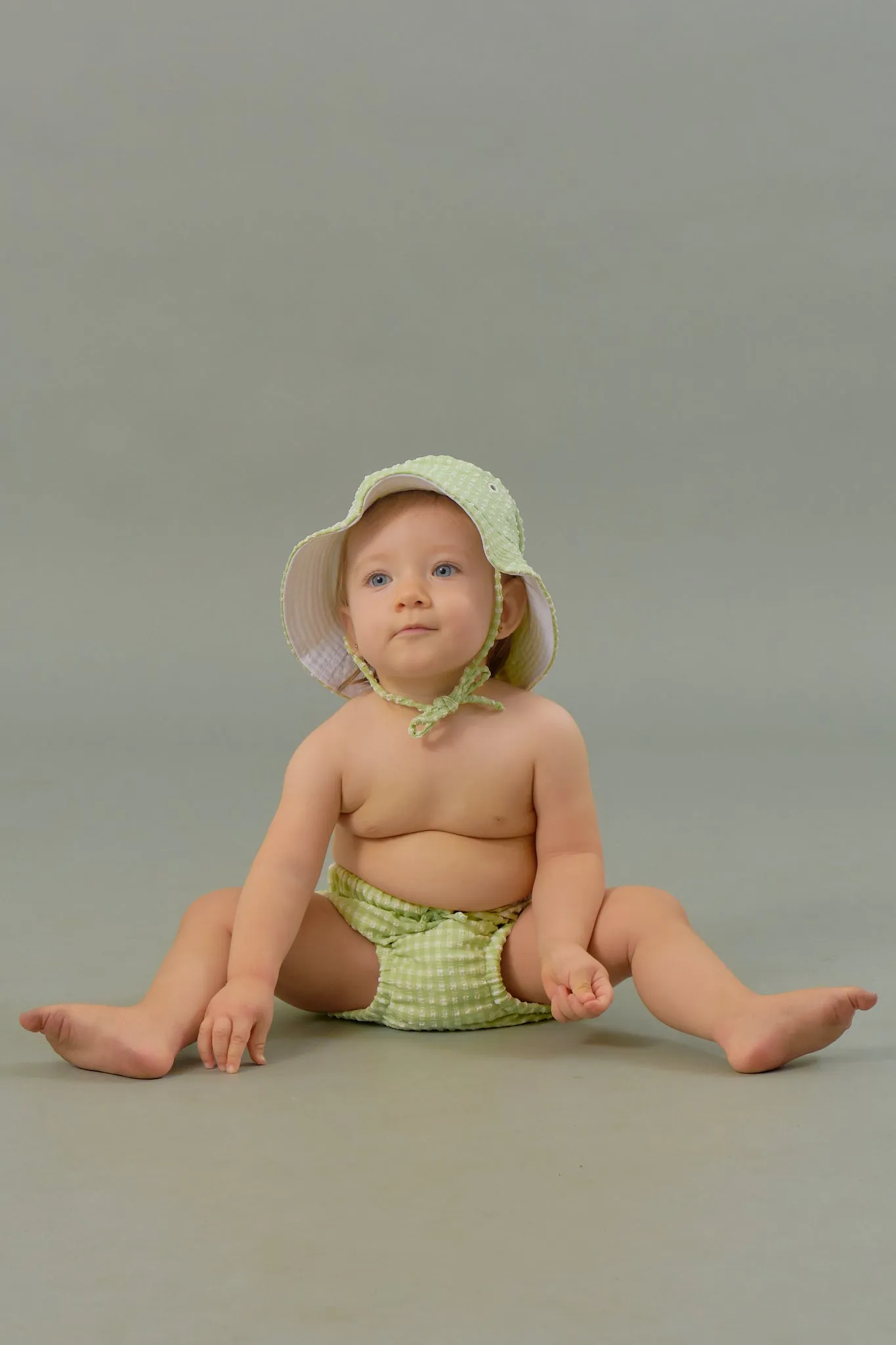 Baby Swim Nappy in Jade Gingham
