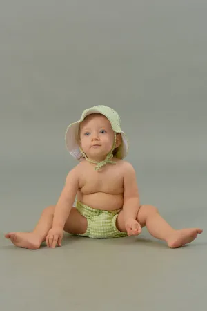 Baby Swim Nappy in Jade Gingham