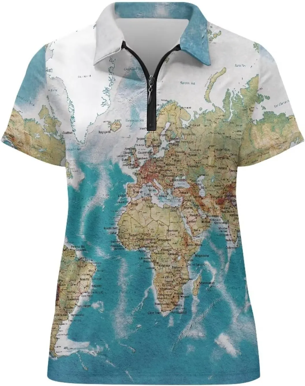 Biyejit Womens Golf Polo Shirts 1/4 Zip Up Short Sleeve Quick Dry Workout Tops Sun Protection Tennis Shirts Slim Fit