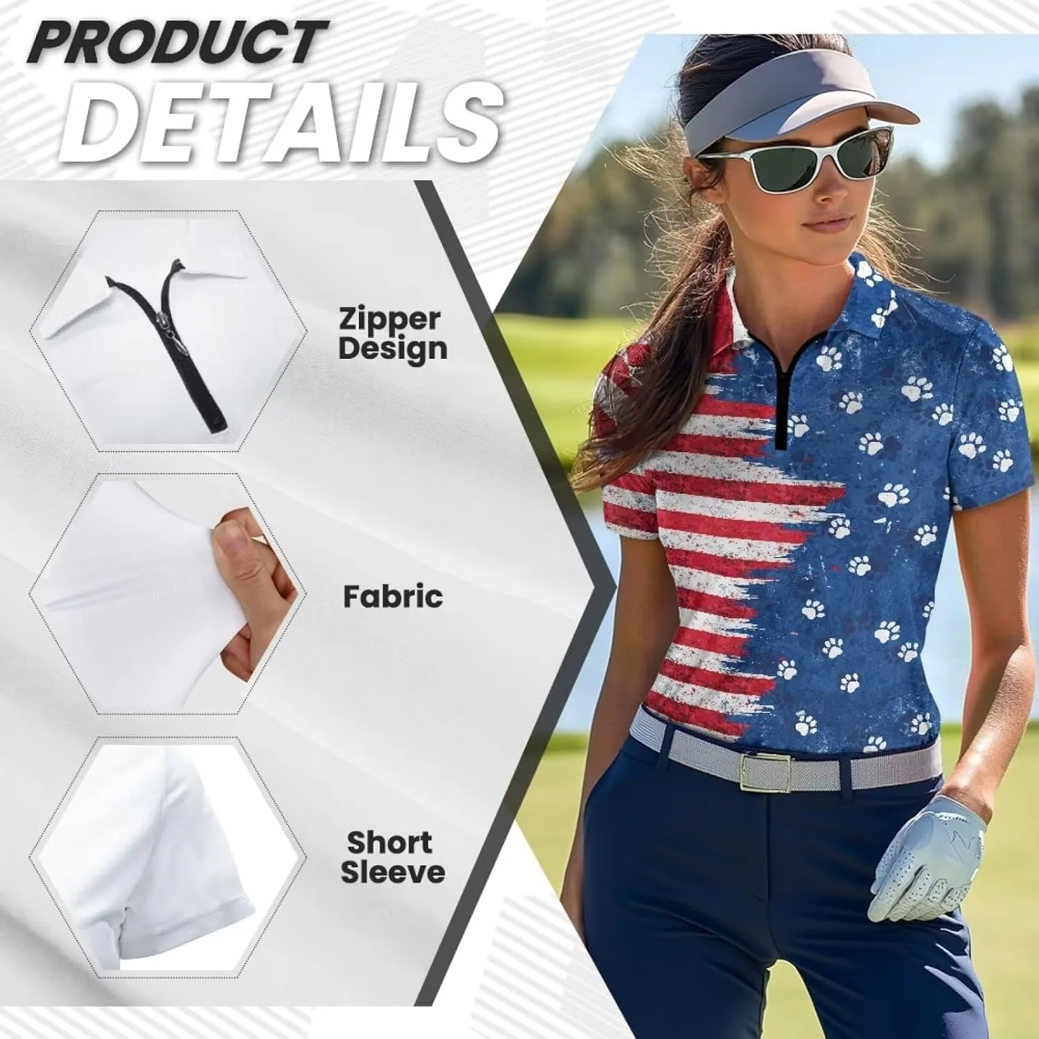 Biyejit Women's Golf Shirts Short Sleeve Quarter Zip Workout Tops for Women Moisture Wicking Quick-Drying Polo Shirts