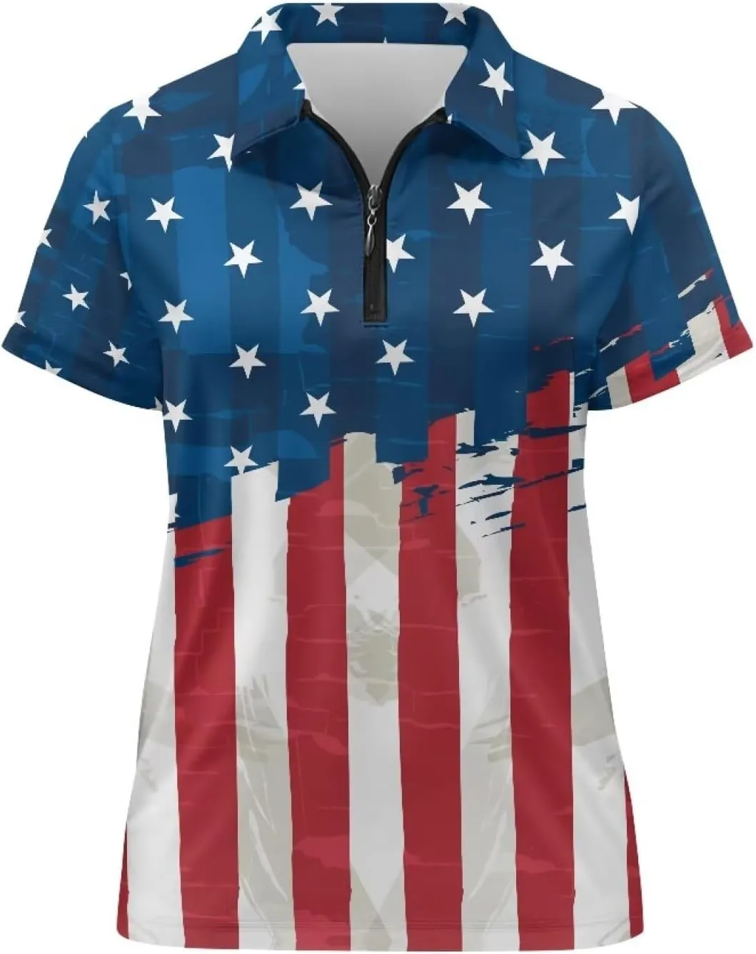 Biyejit Women's Golf Shirts Short Sleeve Quarter Zip Workout Tops for Women Moisture Wicking Quick-Drying Polo Shirts