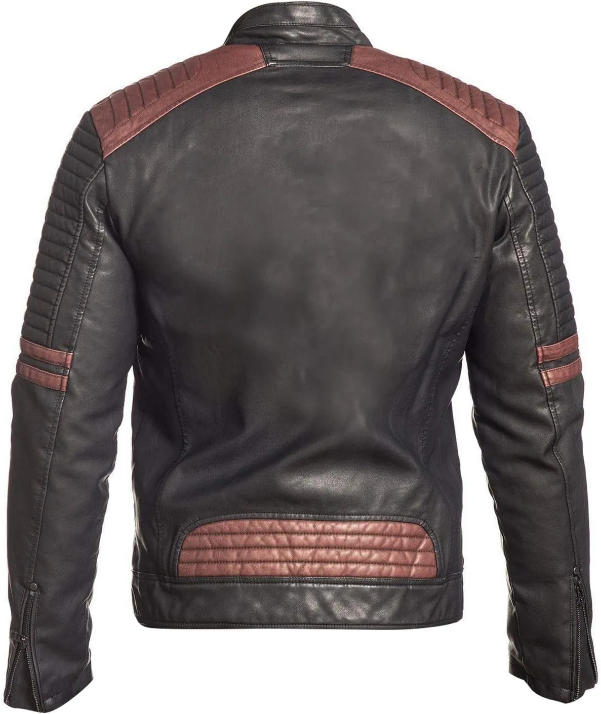 Black Leather Jacket Men - Black Real Lambskin Mens Motorcycle Jacket