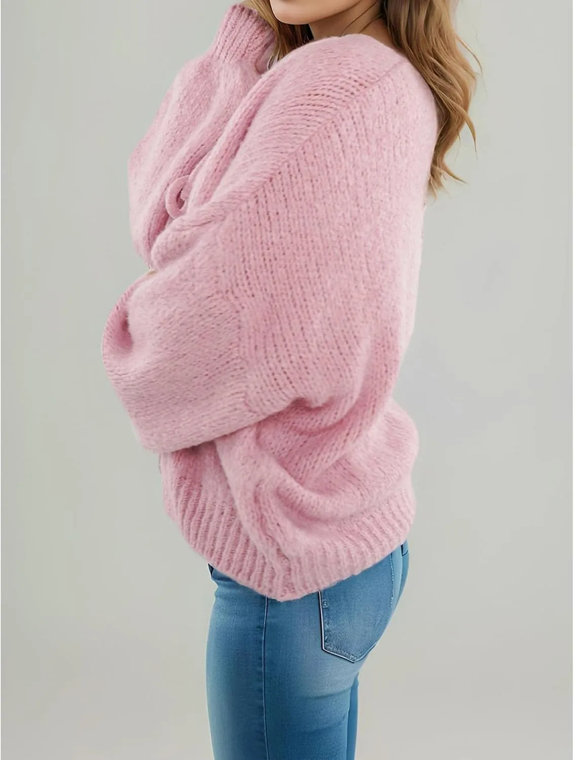 Blostirno Women's Front Tie Bow Cardigan Sweaters Knit Long Sleeve Cute Fall Winter Jacket Coats Y2K Knitwears Tops