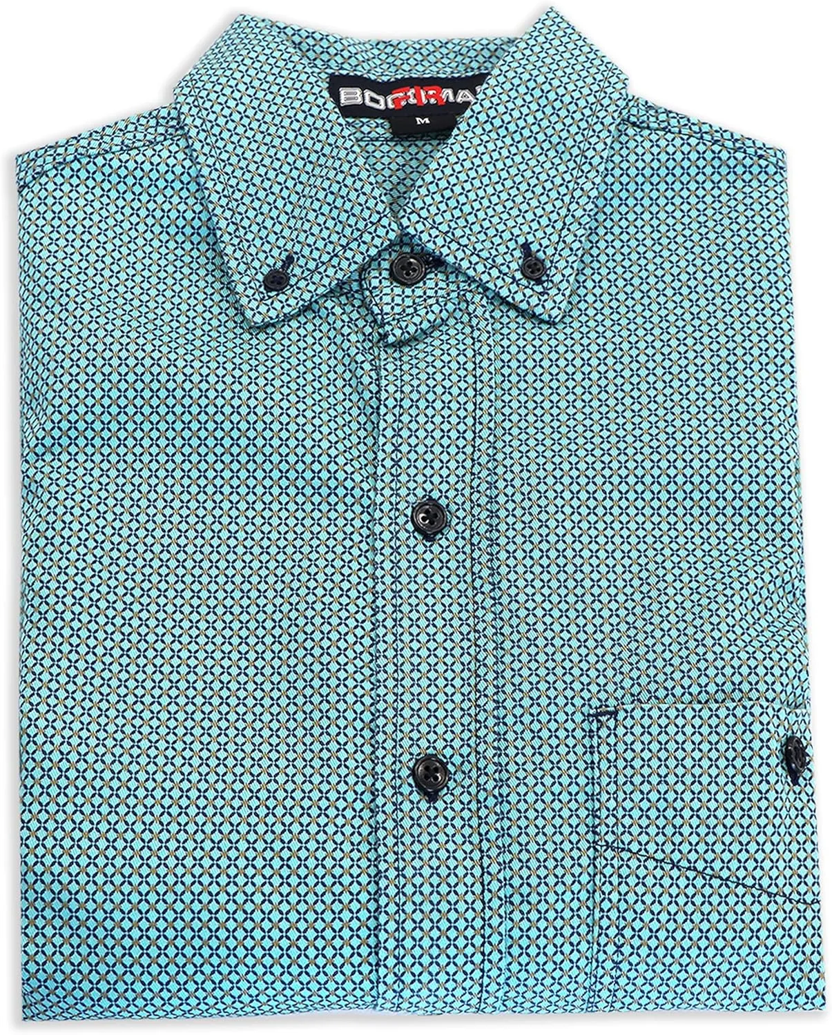 BOCOMAL FR Shirts for Men Printed Plaid Flame Resistant Clothing 6.5oz Cotton Button Up Welding Shirts NFPA2112 CAT2