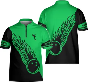 Bowling Polo Shirts 3D for Men & Women, Bowling Jersey Shirt, Team Bowling Shirts Short Sleeve Polo Gift