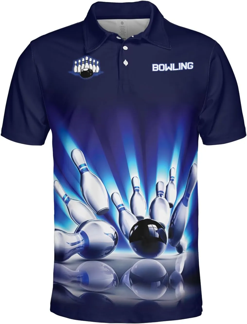 Bowling Polo Shirts 3D for Men & Women, Bowling Jersey Shirt, Team Bowling Shirts Short Sleeve Polo Gift