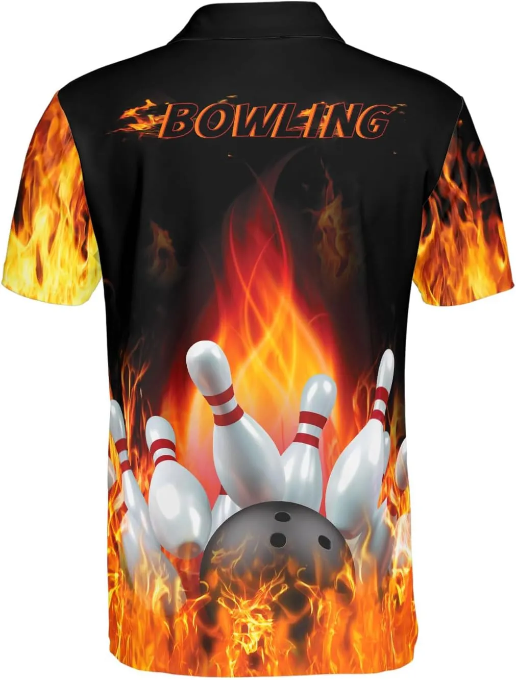Bowling Polo Shirts 3D for Men & Women, Bowling Jersey Shirt, Team Bowling Shirts Short Sleeve Polo Gift