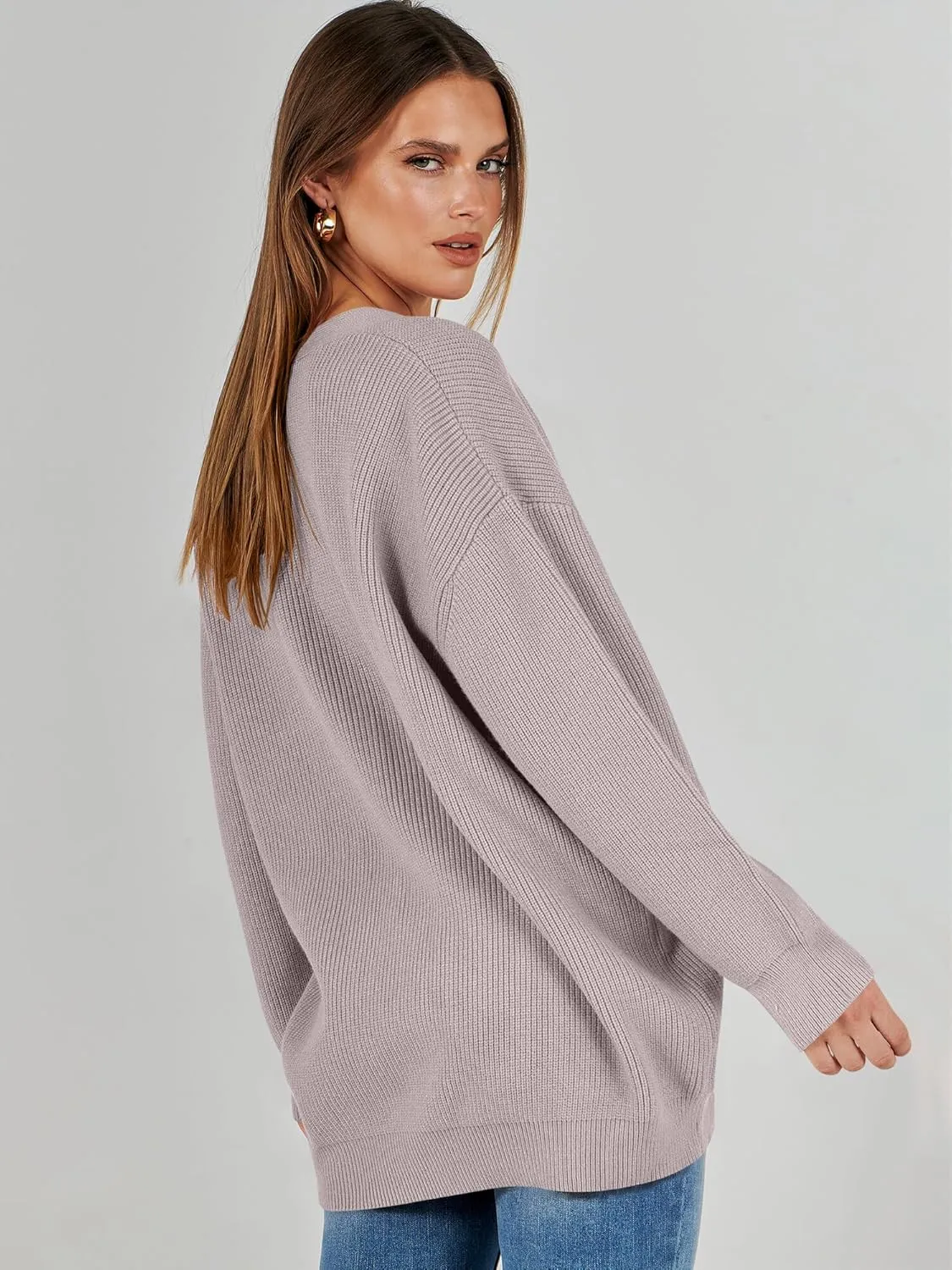 Caracilia Women's Oversized Cardigan Sweaters Long Sleeve Button Down Open Front Knit Sweater 2024 Fall Fashion Outfits