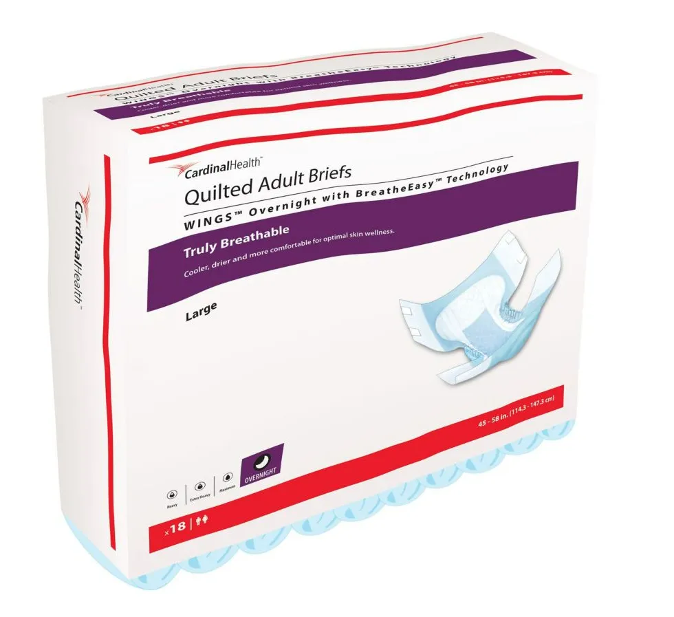 Cardinal Health Wings Overnight Quilted Adult Briefs