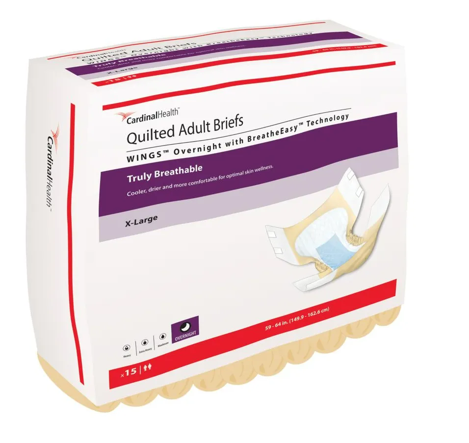 Cardinal Health Wings Overnight Quilted Adult Briefs