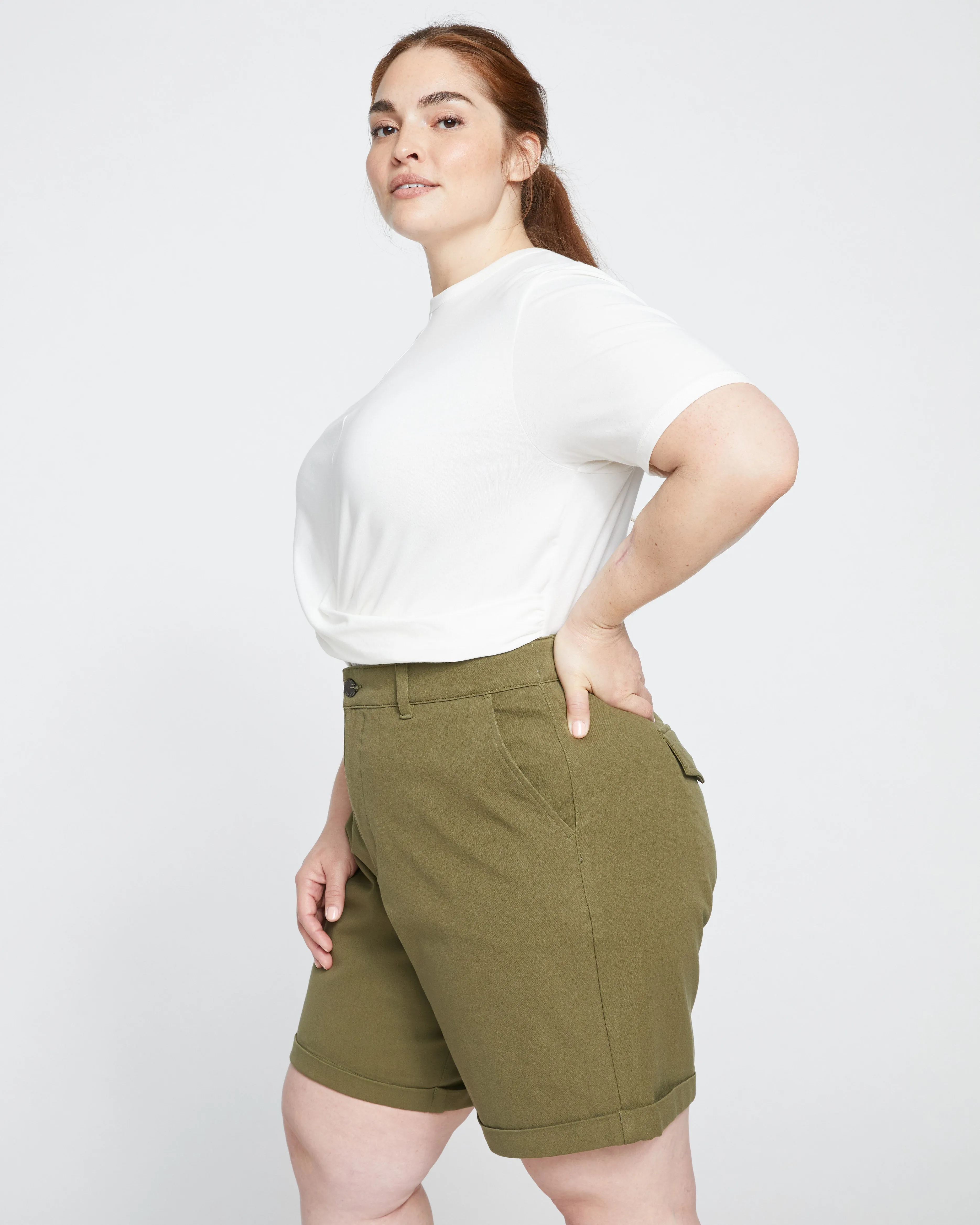 Casual Stretch Twill Shorts - Ivy