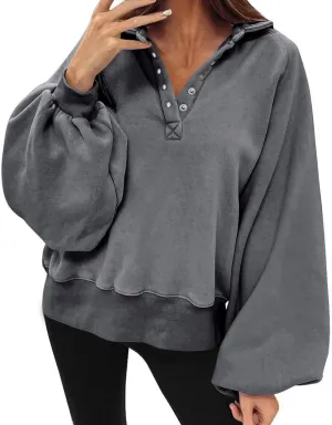 Ceboyel Oversized Sweatshirts for Women Lantern Sleeve Pullover Loose Fit Trendy Hoodies Trending Winter Outfits Clothes 2023