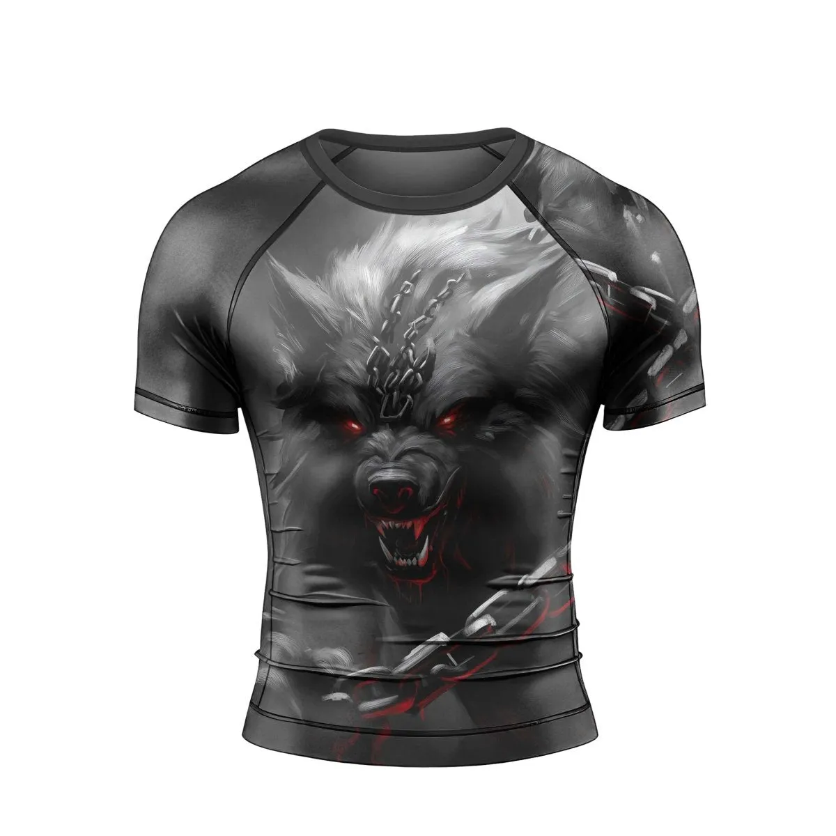 Chain Wolf Men's Short Sleeve Rash Guard